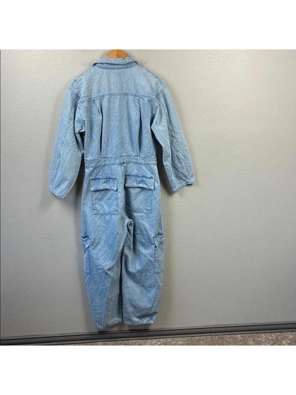 Citizens Of Humanity Gema Denim Jumpsuit Barrel Leg Cargo Long Sleeves Jeans 8 - Picture 9 of 12